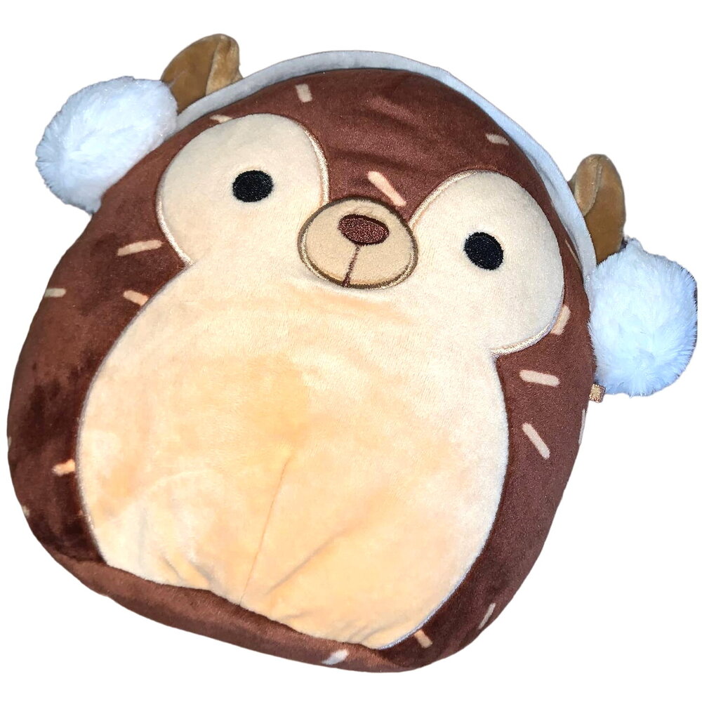Squishmallow Kellytoy Hans Hedgehog w/ Earmuffs Super Soft Plush Holiday Edition
